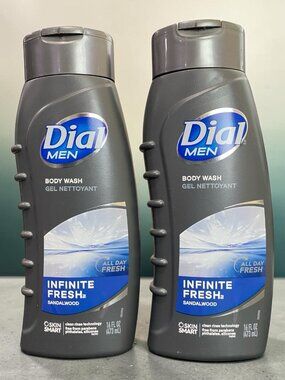 Dial Men Body Wash Infinite Fresh Sandalwood 16 Fl Oz Pack Of 2 BPA-Free Bottle